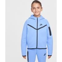 Nike Sportswear Tech Fleece Older Kids' (Girls') Full-Zip Hoodie - Blue - Cotton/Polyester