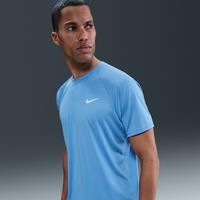 Nike Essential Men's Short-Sleeve Hydroguard Swimming Top - Blue - Polyester