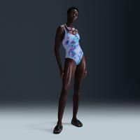 Nike Swim Women's V-Neck One-Piece - Purple - Polyester/Elastane