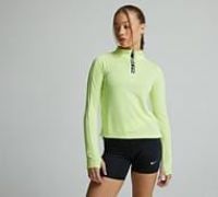 Nike Pro Girls' Dri-FIT Long-Sleeve 1/2-Zip Top - Yellow - Polyester