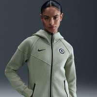 Chelsea F.C. Tech Windrunner Women's Nike Football Fleece Full-Zip Hoodie - Green - Cotton/Polyester