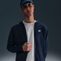 Nike Club Men's Full-Zip French Terry Hoodie - Blue - Cotton/Polyester