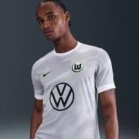 VfL Wolfsburg 2025/2026 Stadium Away Men's Nike Dri-FIT Football Replica Short-Sleeve Top - White - Polyester