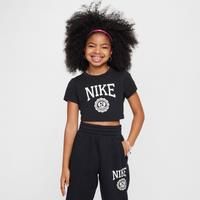 Nike Sportswear Older Kids' (Girls') Cropped T-Shirt - Black - Modal/Cotton/Elastane