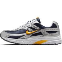 Nike Running Shoes, Breathable Mesh, Grey and Navy Blue with Yellow Details, White Rubber Sole, Blue, 7 UK