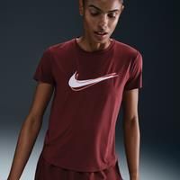 Nike One Swoosh Women's Dri-FIT Short-Sleeve Running Top - Red - Polyester/Elastane