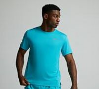 Nike Miler Dri-Fit Uv Short Sleeve Running Top for Men, Dusty Cactus/Reflective Silv, DV9315-345, L