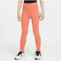 Nike One Older Kids' (Girls') Dri-FIT High-Waisted Leggings - Orange - Polyester/Elastane