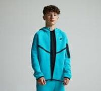 Nike Sportswear Tech Fleece Older Kids' Full-Zip Hoodie - Green - Cotton/Polyester