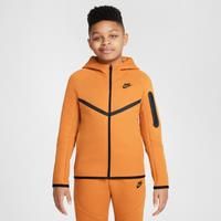 Nike Sportswear Tech Fleece Older Kids' Full-Zip Hoodie - Orange - Cotton/Polyester