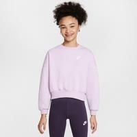 Nike Sportswear Club Fleece Girls' Boxy Crew-Neck Sweatshirt - Purple - Cotton/Polyester
