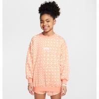 Nike Sportswear Club Fleece Older Kids' (Girls') Oversized Crew-Neck Sweatshirt - Orange - Cotton/Polyester