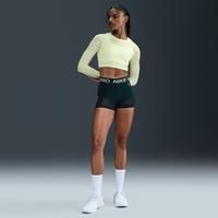 Nike Pro Women's Mid-Rise 7.5cm (approx.) Mesh-Panelled Biker Shorts - Blue - Polyester/Elastane
