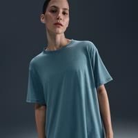 Nike One Relaxed Women's Dri-FIT Short-Sleeve Top - Blue - Polyester/Cotton/Elastane
