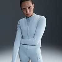 Nike Zenvy Women's Dri-FIT Full-Zip Long-Sleeve Top - Blue - Nylon/Elastane