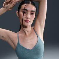 Nike Indy Light-Support Women's Padded Floral Sports Bra - Blue - Polyester/Elastane