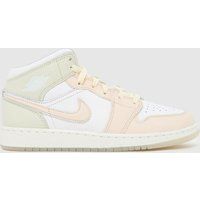 Nike Jordan Pink Multi Nike Air Jordan 1 Mid Girls Youth Trainers