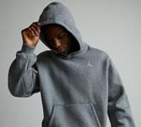 Nike Jordan Brooklyn Fleece Men's Oversized Pullover Hoodie - Grey - Cotton/Polyester