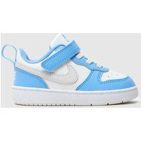 Nike White & Pl Blue Court Borough Low Boys Toddler Trainers
