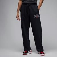 Nike Jordan Brooklyn Fleece Men's Oversized Open-Hem Trousers - Black - Cotton/Polyester