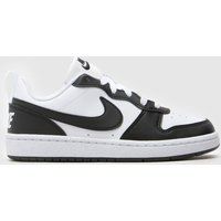 Nike White & Black Court Borough Low Youth Trainers