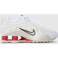 Nike white multi shox r4 Youth trainers