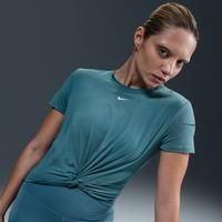 Nike One Classic Women's Dri-FIT Twist Short-Sleeve Top - Blue - Polyester/Elastane