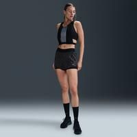 Nike Swift Women's Dri-FIT Mid-Rise 2-in-1 Printed Running Shorts - Black - Polyester/Elastane