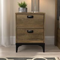 Rio Laurence 2 Drawer Bedside Table Knotty Oak 53.9cm H X 39.5cm W X 39.8cm D
