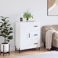 Latitude Run Hofstade 3 - Drawer Chest of Drawers High Gloss White 90cm H X 69.5cm W X 34cm D