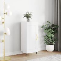17 Stories Mantu Bedside Table High Gloss White 90cm H X 34.5cm W X 34cm D