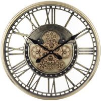 Rio Aini Wall Clock Black;Brown 54cm W X 54cm H X 8cm D