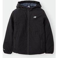 New Balance Junior Boys Athletics Woven Mesh Lined Jacket - Black