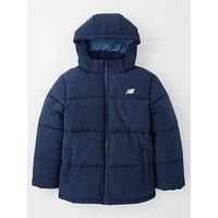 New Balance Junior Boys Wide Baffle Padded Coat - Navy