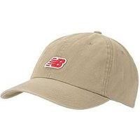 New Balance Unisex Vintage Casual Cap, 6 Panel NB Patch Logo Hat, Stoneware