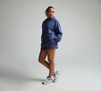 New Balance Womens Linear Fleece Short - Blue - Size S