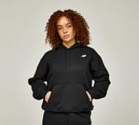 New Balance Women'S Linear Heritage Athletics Club Overhead Hoodie - Black