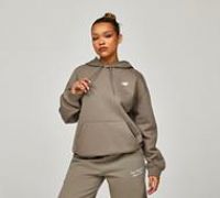 New Balance Womens Athletics Club Overhead Hoodie - Beige - Size L