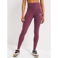 New Balance Women'S Running Nb Sleek High Rise Tights 27 Inch Leggings - Purple