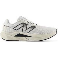 New Balance Men/'s Fuelcell Propel V5, White/Black Cement/Linen, 10.5