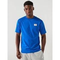 New Balance Mens Woven Label T-Shirt- Blue