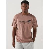 New Balance Mens Linear Graphic Tshirt - Khaki