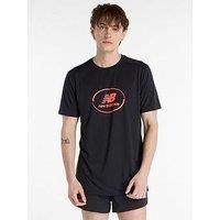 New Balance Mens Running Essential Grpahic T-Shirt - Black