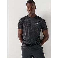 New Balance Mens Running Athletics Printed T-Shirt - Grey