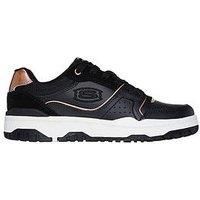 Skechers Girls Skx-228 Lace Up Embossed Logo Trainer - Black