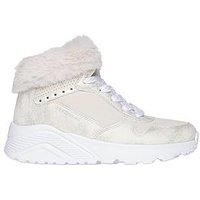 Skechers Girls Uno Lite Midi Top Trainer - Off White