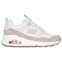 Skechers Girls Uno Lace Up Trainer - Off White