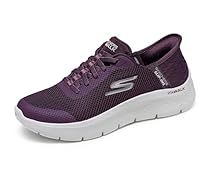 Skechers Women/'s Go Walk Flex Hands Free Slip-ins-Grand Entry Sneaker, Burgundy, 3 UK