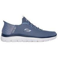 Skechers 232457 High Range men's slate blue grey slip in sneakers