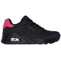 Skechers Women/'s UNO POP Back Sneaker, Black, 3 UK